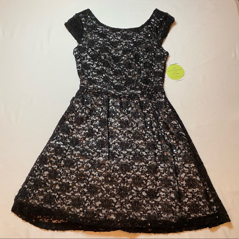 Black Sequin Windsor Dress